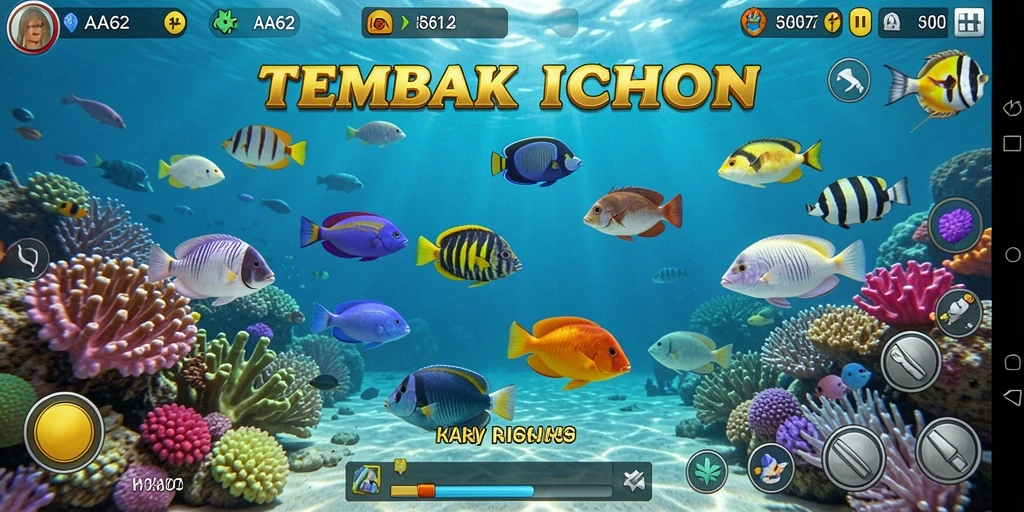 Gameplay seru AA62 dengan tampilan grafis menembak ikan.