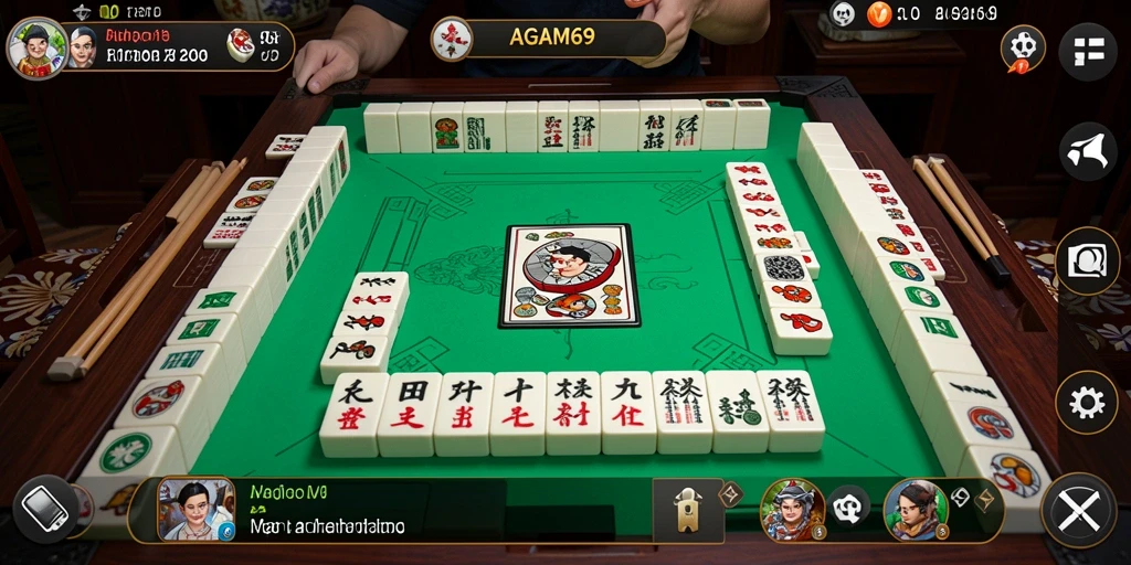 Screenshot gameplay AGAM69 menampilkan suasana permainan Mahjong yang menarik.