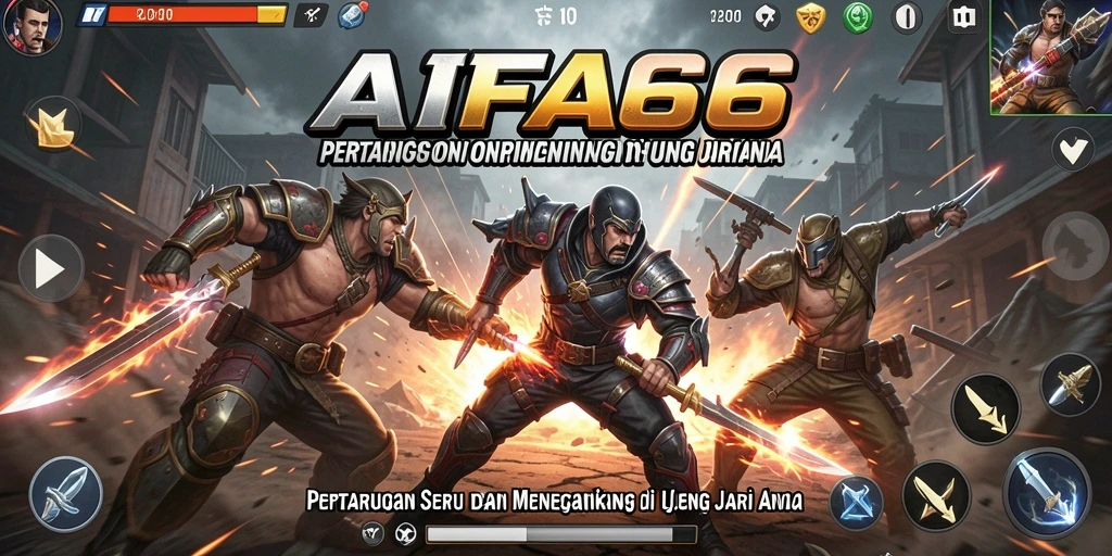 Gameplay AIFA66 yang intens dan penuh aksi pertarungan.