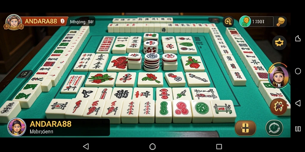 Tampilan gameplay seru dari ANDARA88 yang penuh strategi Mahjong.