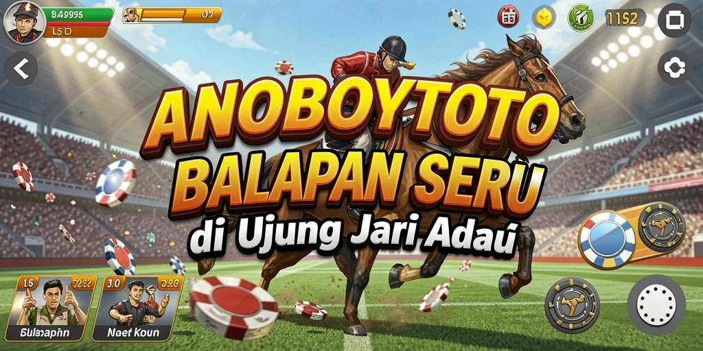 Tampilan gameplay ANOBOYTOTO dengan kendaraan balap yang melaju kencang.