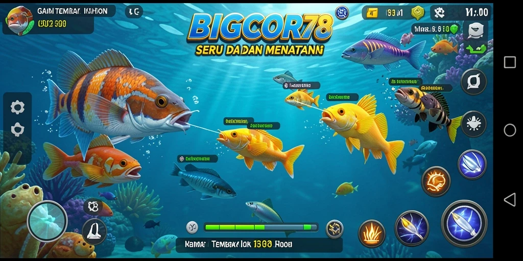 Tampilan seru dari gameplay Tembak Ikan BIGCOR78 yang menarik.