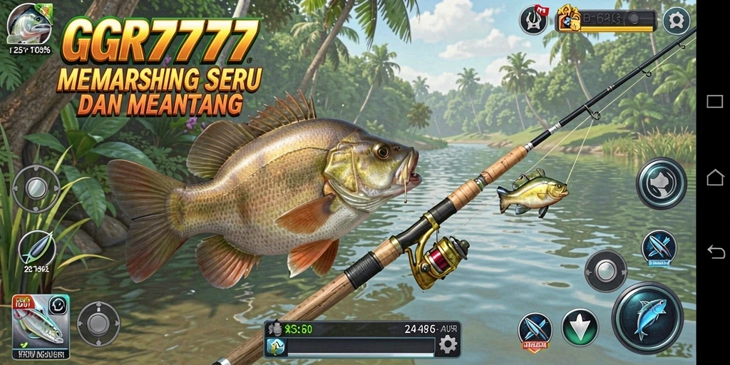 Tampilan gameplay GGR7777 dengan aksi memancing yang seru.
