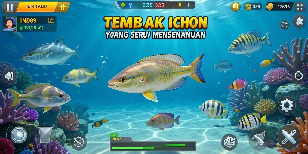 Tangkapan layar permainan IND89 menampilkan aksi tembak ikan yang seru.