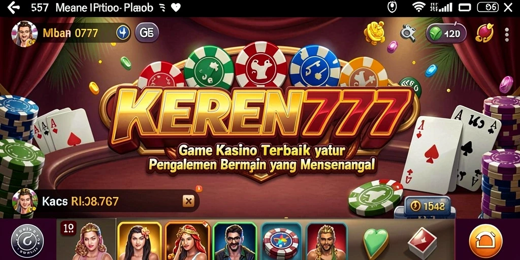 Tampilan utama gameplay KEREN777 yang menarik dan penuh warna.