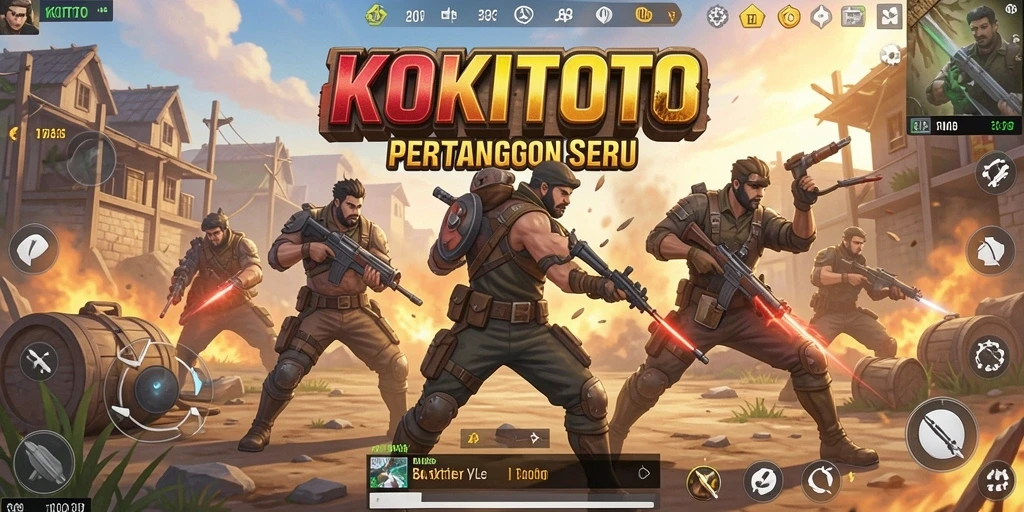 Tampilan gameplay menegangkan KOKITOTO saat bertempur di arena Battle Royale.