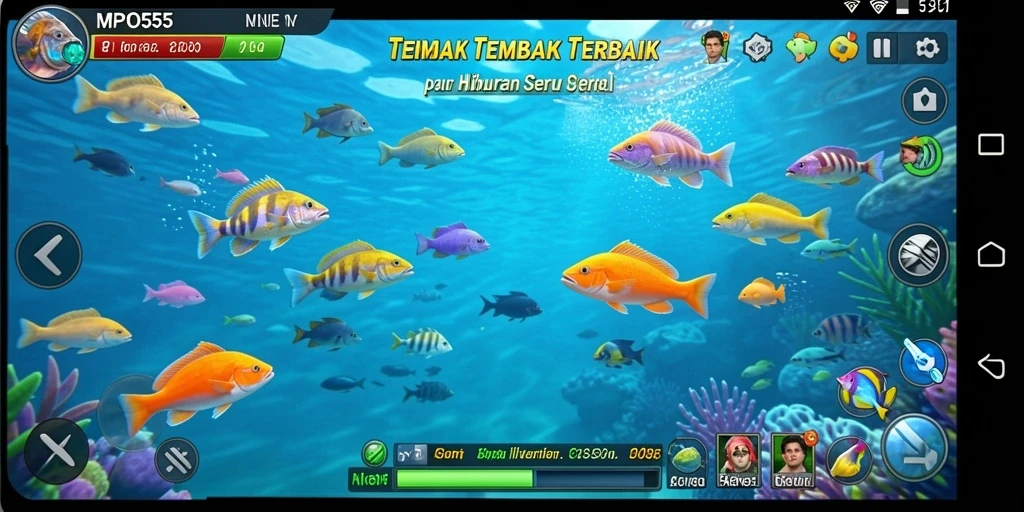 Screenshot MPO555 menampilkan gameplay seru di bawah laut.