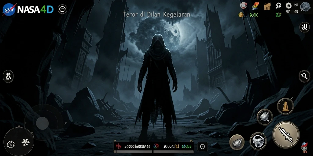Tampilan gameplay NASA4D yang menyeramkan dan menegangkan.