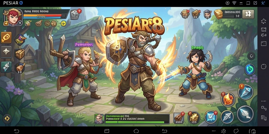 Screenshot utama PESIAR88 menampilkan aksi seru dalam permainan RPG.
