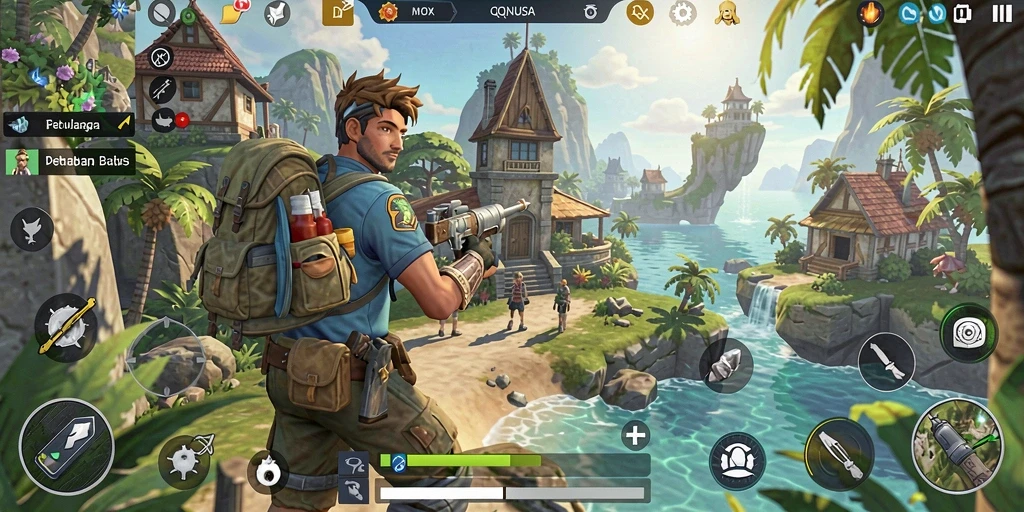 Tampilan gameplay QQNUSA yang menarik dalam dunia terbuka.
