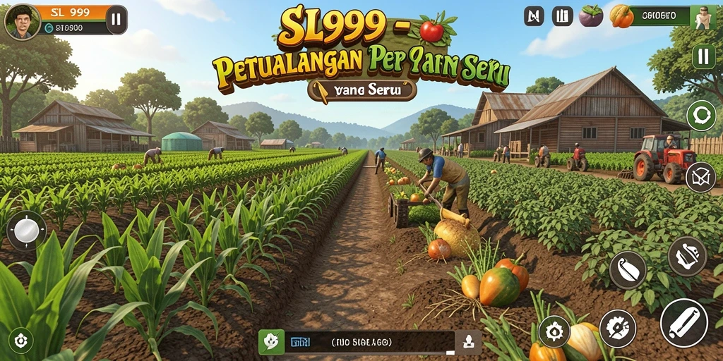 Tampilan gameplay SL999 yang memukau saat bertani di lahan luas.